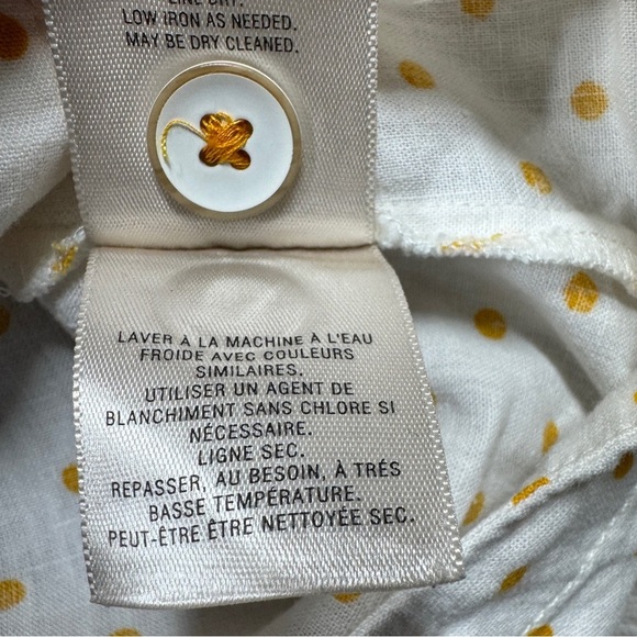 Anthropologie Maeve Linen Blend Louise Polka Dot Wrap Puff Sleeve Retro Top 4 - Picture 16 of 16